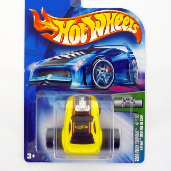 Hot Wheels Fatbax Mustang GT #041 First Editions 41/100 Yellow Die-Cast Car 2004 - Picture 1 of 1